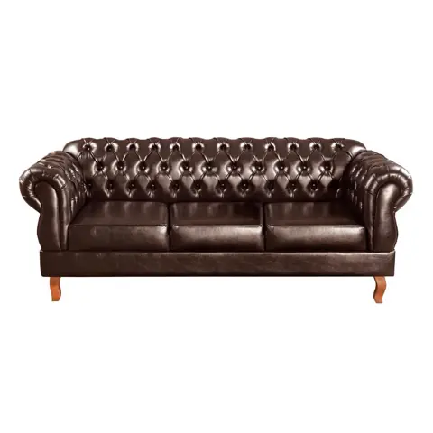 Sofá 3 Lugares Duquesa Chesterfield Vintage Retrô Bella Decor