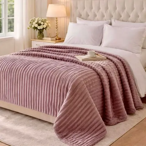 Manta Casal Confort Canelada 2,00x1,80 Microfibra Quentinha Cama Casal Soft Macia Inverno Aconchego Sofá...