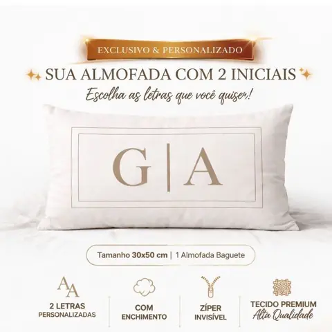 Baguete Almofada Suede Decorativas Personalizada Com Ziper