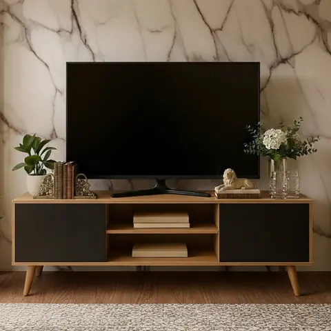DE ESTOQUE - Buffet Aparador Para Sala Com 2 Portas Rack Para Tv 50 Polegadas