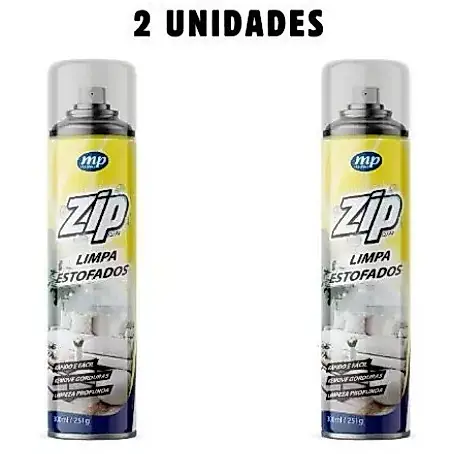 Kit 2 Limpa Estofados Spray Espuma Removedor de Manchas Sofá Carro Tapete Limpeza Profunda Zip