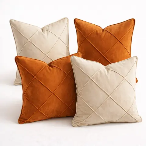 Kit 4 Capas de Almofadas Decorativas Suede Premium Sofá Sala Quarto - Conjunto Decoração