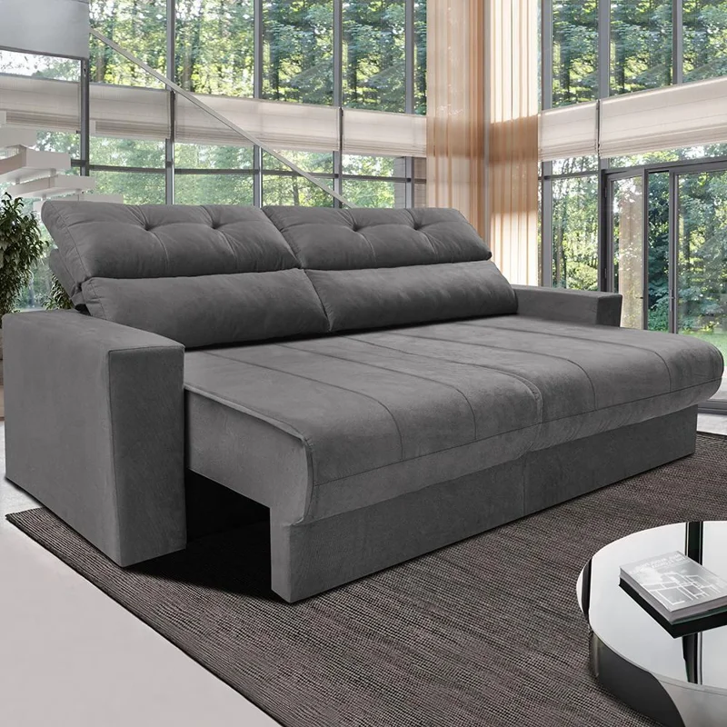 Sofá Retrátil e Reclinável 1,70m Clean. Cama inBox Velusoft