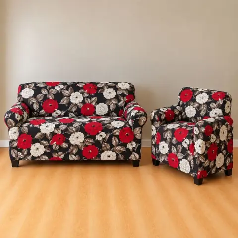 Kit Capa Forro de Sofá Estampada Coladinha Ligadinha 2 e 3 Lugares Ajustável Malha Gel