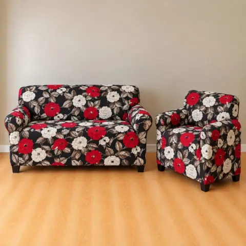 Kit Capa Forro de Sofá Estampada Coladinha Ligadinha 2 e 3 Lugares Ajustável Malha Gel Poliéster Elegante