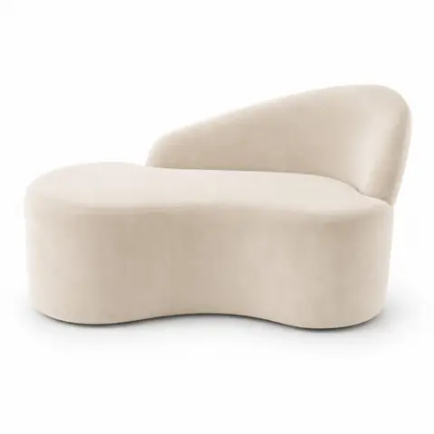 Mini Sofá Curvo Luxo 2 Lugares Ayla Design Orgânico Veludo
