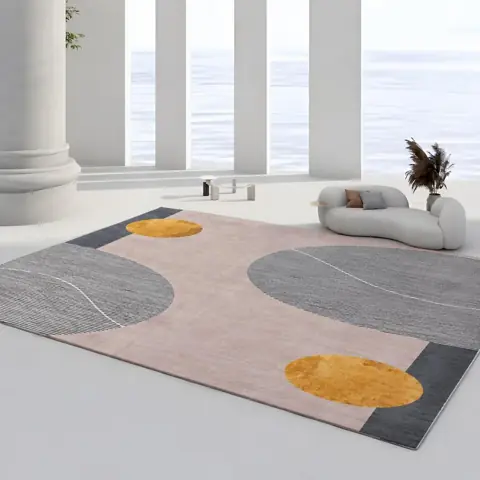 Tapete Geométrico Luxuoso 2,00m x 1,40m para Sala Quarto Escritório Antiderrapante Moderno yoyobel.loja