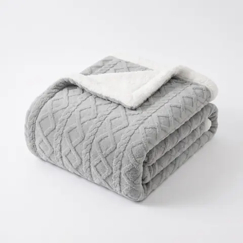 Manta Cobertor de Uga 190x210 cm Premium com Forro de Sherpa Carneirinho Ultra Macio - Dupla Face