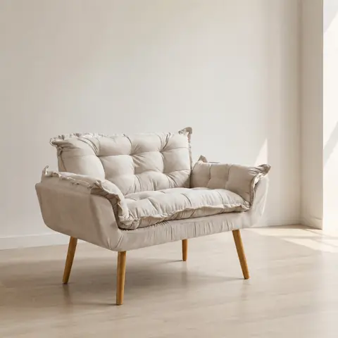 Namoradeira 2 Lugares Alice Sofá Decorativa Moderna Tecido Suede Sala Recepção Consultório