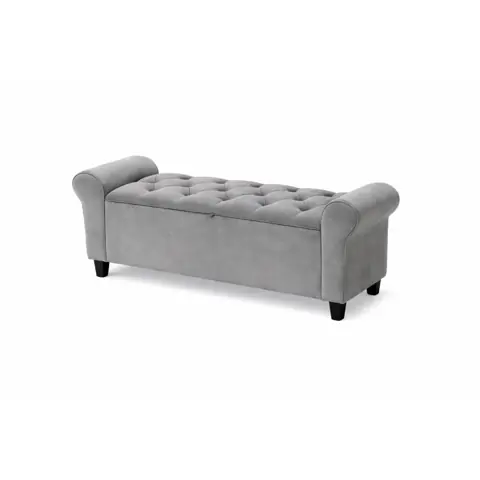 Recamier Paris Baú 1,20m Capitonê Decorativo Estofado em Suede Banco para Quarto, Sala e Pé da Cama