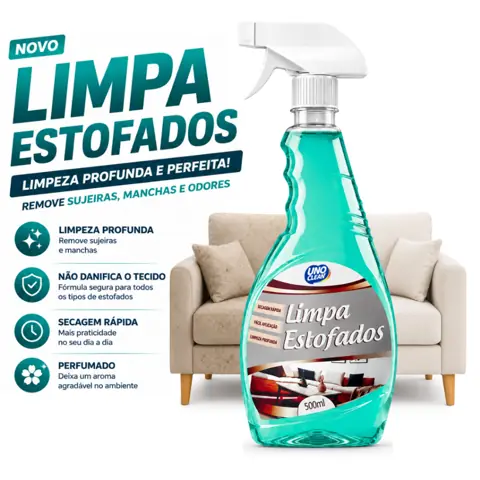 Espuma Limpa Estofados À Seco Spray Premium 500ml Revive Sofá Poltrona Banco Automotivo Colchão Tapete...