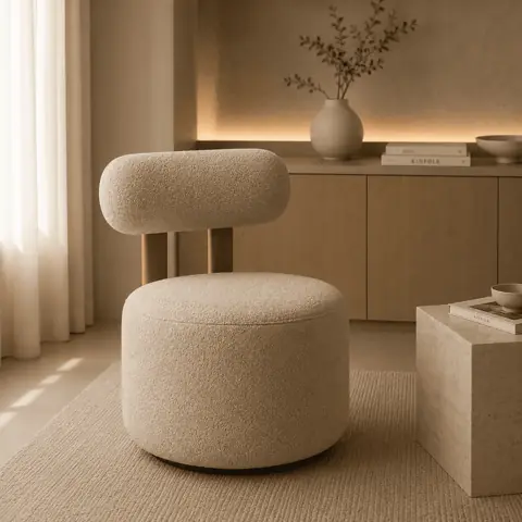 Poltrona Orgânica Chloe - Poltrona Para Decoração E Sala De Estar E Recepção Em Boucle Luxo