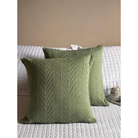 Kit 2 Capas de Almofadas Escama em Trico 45cm x 45cm Decorativa Sofá e Cama