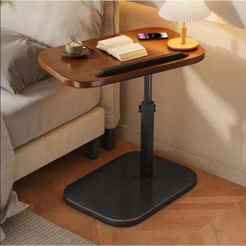 Mesa lateral moderna para sala de estar e quarto - Mesa de centro pequena de madeira com base e mesa lateral
