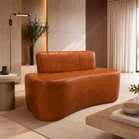 Sofá Decorativo Orgânigo Curvo Sala de Estar Recepção Estudio Estilo Feijao Corano - KA Móveis