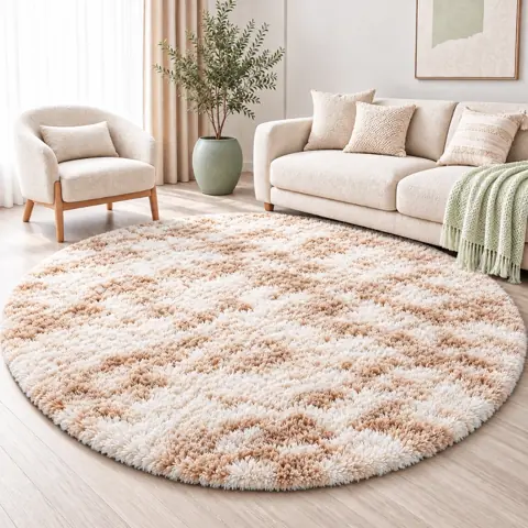 Tapete Redondo Grande 200cm Sala Quarto Peludo Felpudo Antiderrapante